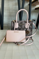 Mercer Leather Signature Messenger Bag rosa