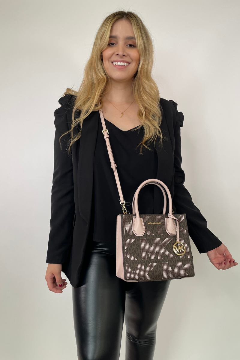 Mercer Leather Signature Messenger Bag rosa